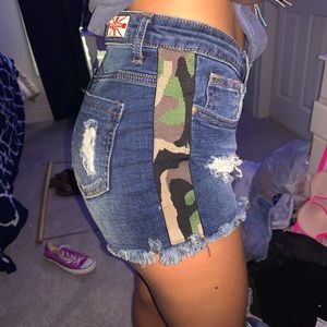 Camo Jean shorts